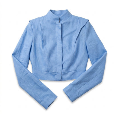 TORERA AZUL CLARO DE LINO | PRIMAVERA-VERANO | COLECCIÓN HILOS INVISIBLES by PAOLA NÁJERA