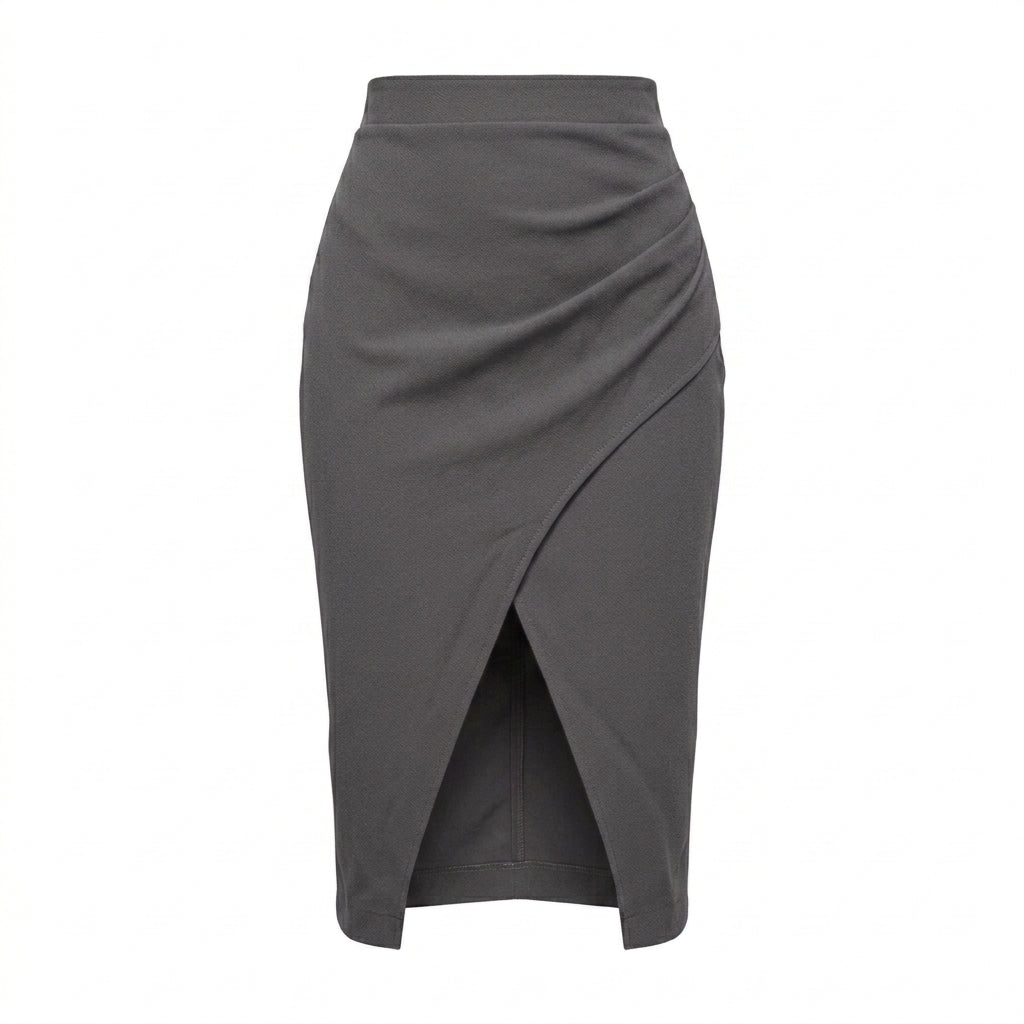 FALDA PLISADA GRIS OXFORD | PRIMAVERA-VERANO | COLECCIÓN HILOS INVISIBLES by PAOLA NÁJERA
