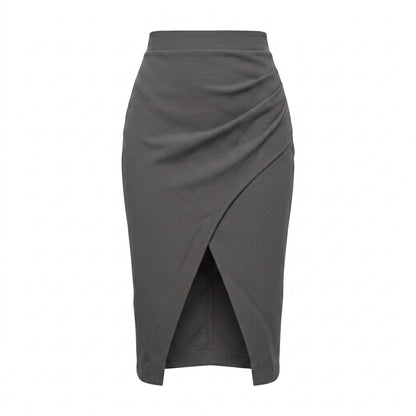 FALDA PLISADA GRIS OXFORD | PRIMAVERA-VERANO | COLECCIÓN HILOS INVISIBLES by PAOLA NÁJERA