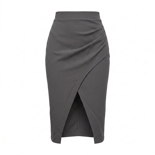 FALDA PLISADA GRIS OXFORD | PRIMAVERA-VERANO | COLECCIÓN HILOS INVISIBLES by PAOLA NÁJERA