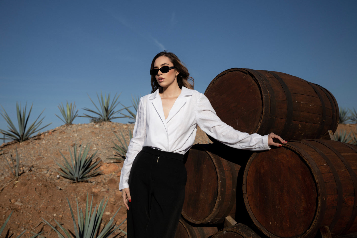 SACO DE CORTE RECTO BLANCO | PRIMAVERA-VERANO | COLECCIÓN INFINITY by PAOLA NÁJERA