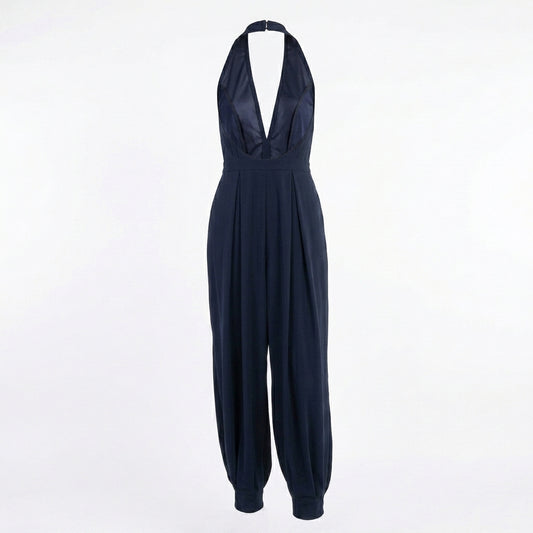 JUMPSUIT CON ESCOTE EN V NEGRO | PRIMAVERA-VERANO | COLECCIÓN HILOS INVISIBLES by PAOLA NÁJERA