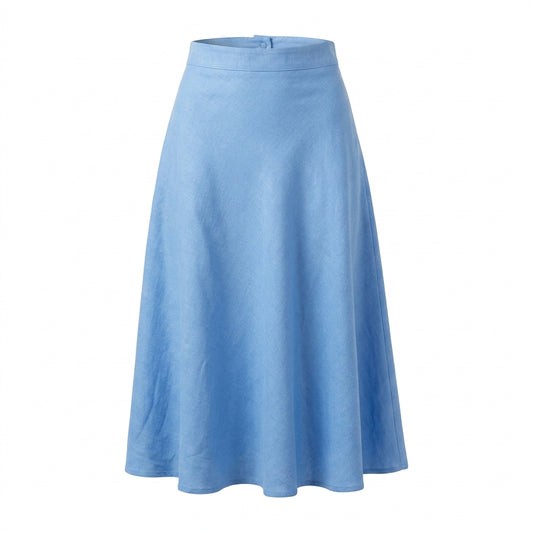 FALDA AZUL CLARO DE LINO | PRIMAVERA-VERANO | COLECCIÓN HILOS INVISIBLES by PAOLA NÁJERA