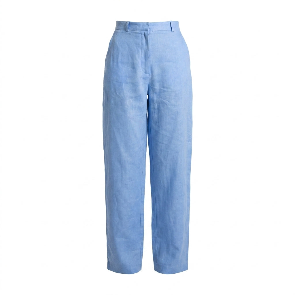 PANTALÓN AZUL CLARO DE LINO | PRIMAVERA-VERANO | COLECCIÓN HILOS INVISIBLES by PAOLA NÁJERA