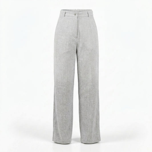 PANTALÓN GRIS DE LINO | PRIMAVERA-VERANO | COLECCIÓN HILOS INVISIBLES by PAOLA NÁJERA