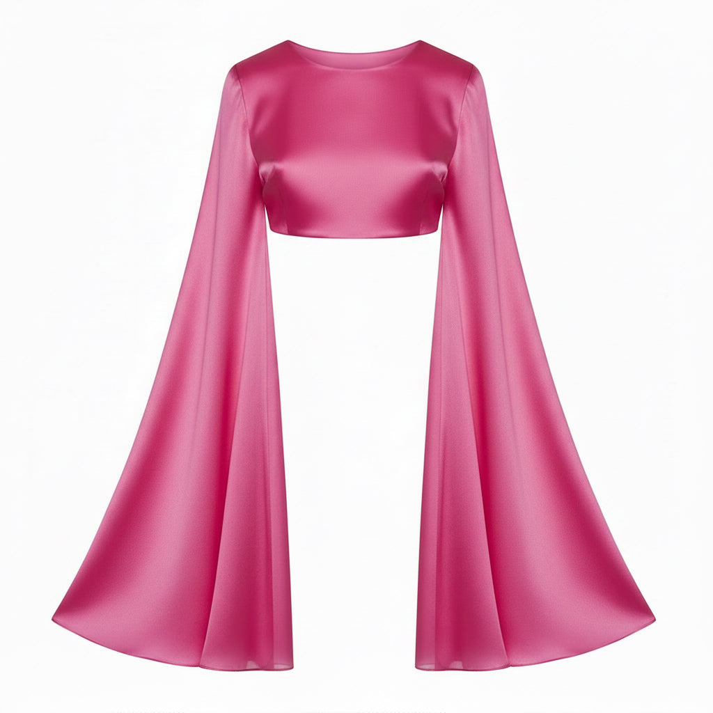 CAPA EN SATÍN TRANSPARENTE ROSA | PRIMAVERA-VERANO | COLECCIÓN HILOS INVISIBLES by PAOLA NÁJERA