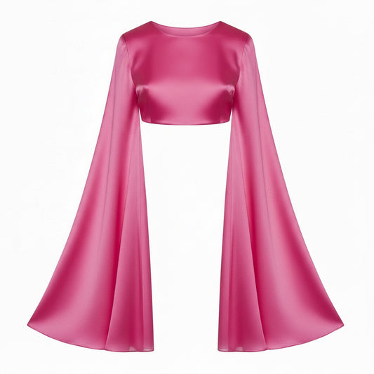 CAPA EN SATÍN TRANSPARENTE ROSA | PRIMAVERA-VERANO | COLECCIÓN HILOS INVISIBLES by PAOLA NÁJERA