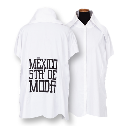 Camisa Over Shirt - Algodón de 500 hilos con Lema - México Sta de Moda