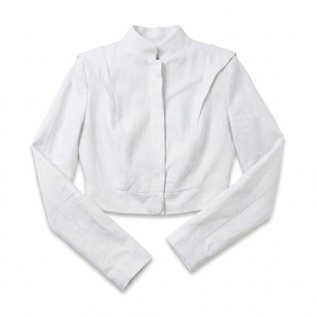 TORERA BLANCA DE LINO | PRIMAVERA-VERANO | COLECCIÓN HILOS INVISIBLES by PAOLA NÁJERA