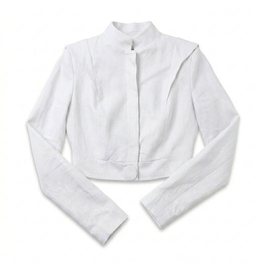 TORERA BLANCA DE LINO | PRIMAVERA-VERANO | COLECCIÓN HILOS INVISIBLES by PAOLA NÁJERA