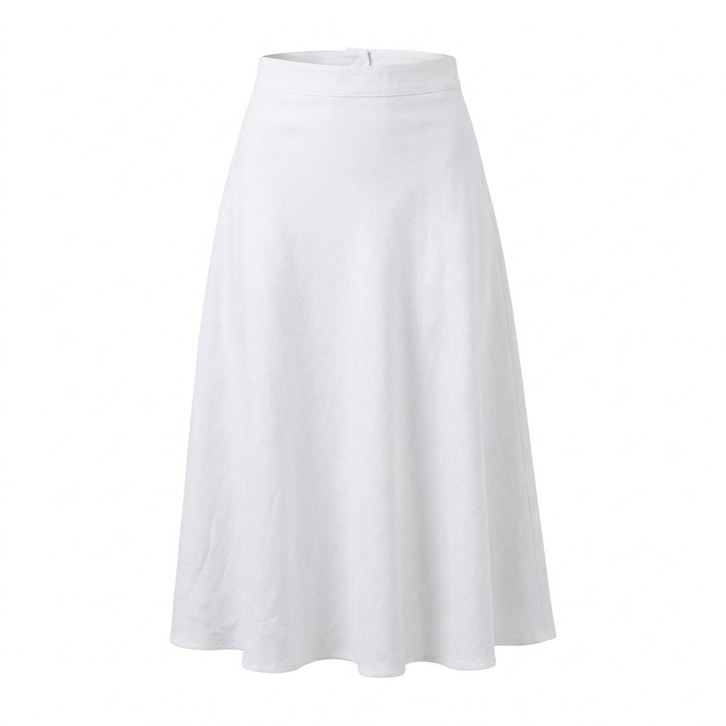 FALDA BLANCA DE LINO | PRIMAVERA-VERANO | COLECCIÓN HILOS INVISIBLES by PAOLA NÁJERA